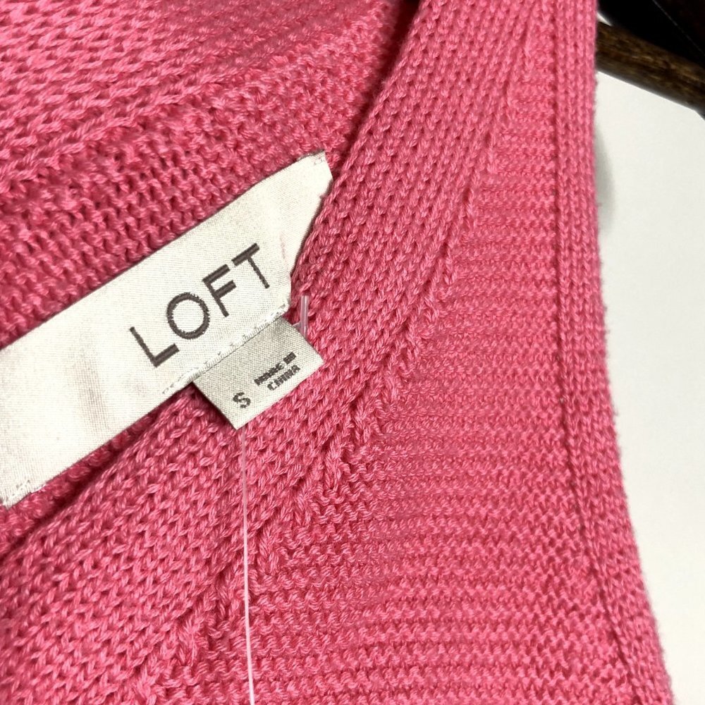 Loft Womens‎ NWT Pink Sleeveless Knit Sweater Tank Top Size Small - Picture 3 of 8